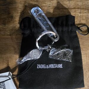 Zadig & Voltaire "Rock" Whistle Shiny Silver Keychain